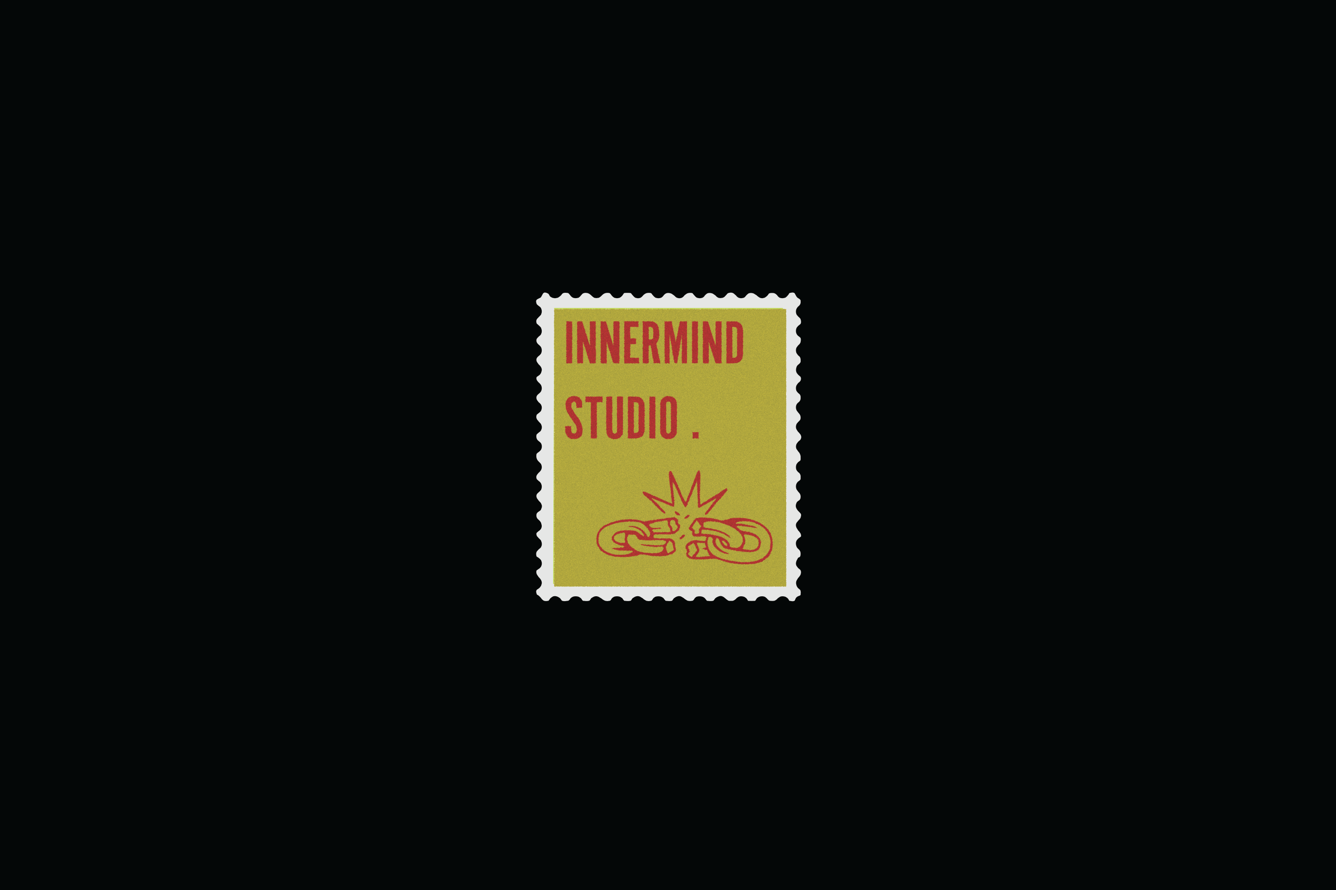 Stylized stamp with 'Innermind Studio' text on a black background