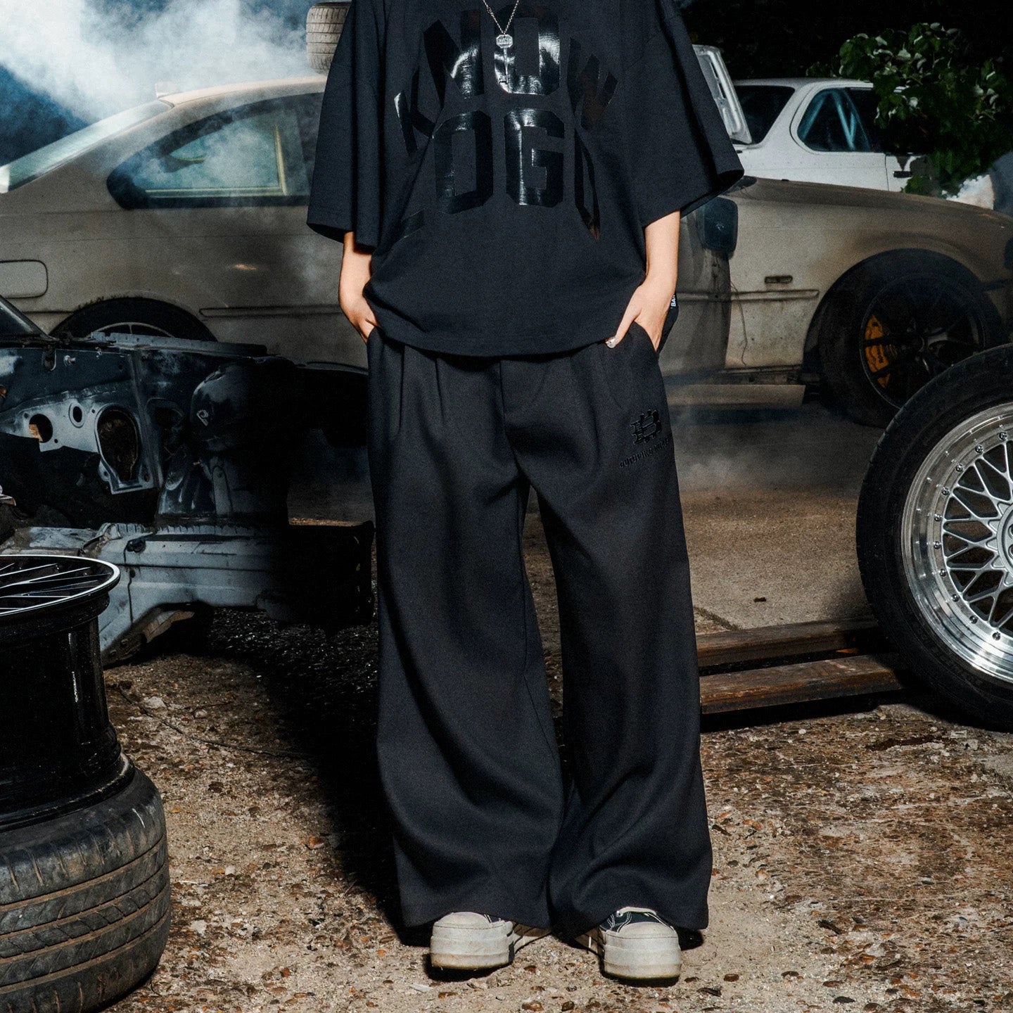 BANG | DRAPED PLEATED SUIT TROUSERS