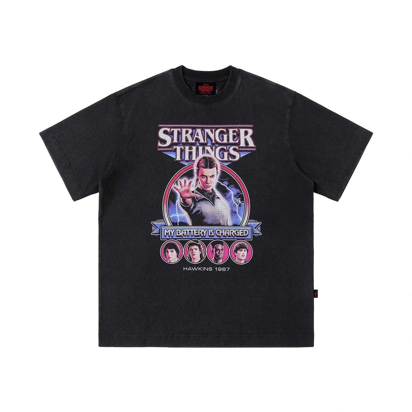 WHOOSIS x STRANGER THINGS | ELEVEN 011 WASHED GRAPHIC TEE