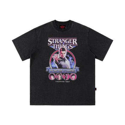 WHOOSIS x STRANGER THINGS | ELEVEN 011 WASHED GRAPHIC TEE