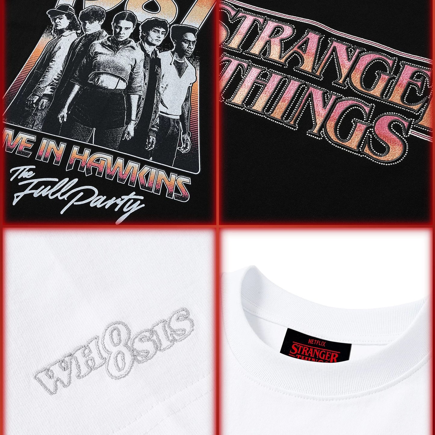 WHOOSIS x STRANGER THINGS | PHANTOM EMBROIDERED SHORT-SLEEVE TEE