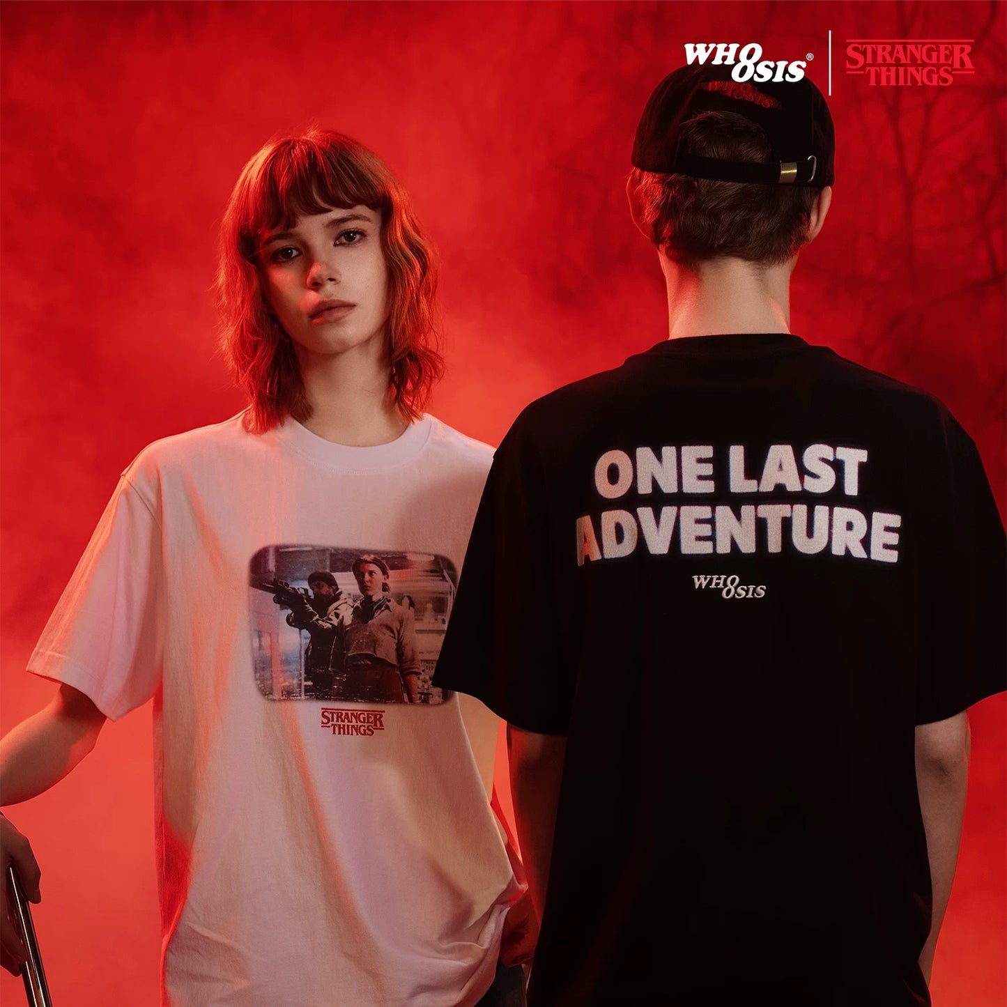 WHOOSIS x STRANGER THINGS | ONE LAST ADVENTURE GRAPHIC EMBROIDERED SHORT-SLEEVE TEE