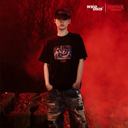 WHOOSIS x STRANGER THINGS | ONE LAST ADVENTURE GRAPHIC EMBROIDERED SHORT-SLEEVE TEE