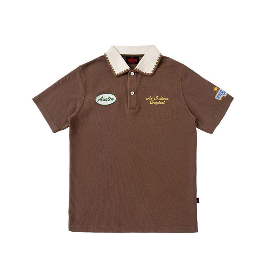 WHOOSIS x STRANGER THINGS | 'Murray' Washed Embroidered Polo Shirt