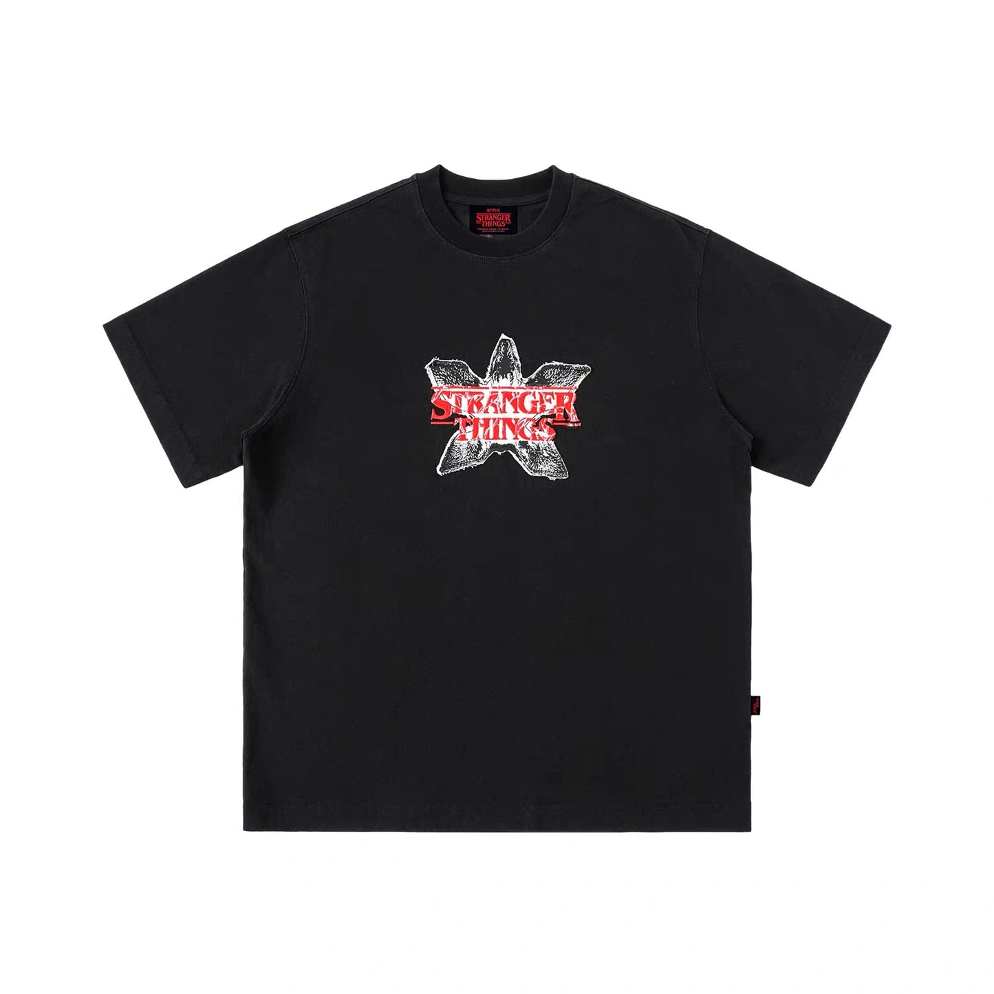 WHOOSIS x STRANGER THINGS | DEMOGORGON APPLIQUÉ EMBROIDERED SHORT-SLEEVE TEE