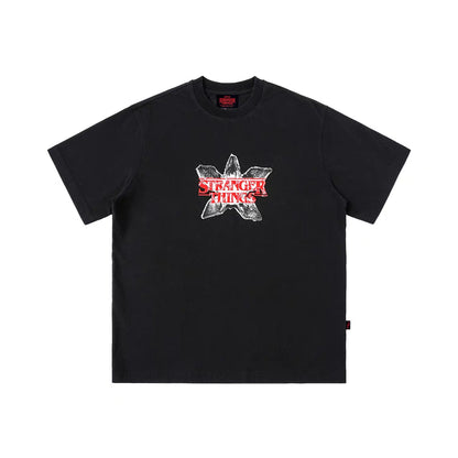 WHOOSIS x STRANGER THINGS | DEMOGORGON APPLIQUÉ EMBROIDERED SHORT-SLEEVE TEE