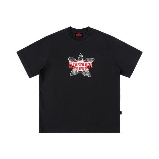 WHOOSIS x STRANGER THINGS | DEMOGORGON APPLIQUÉ EMBROIDERED SHORT-SLEEVE TEE