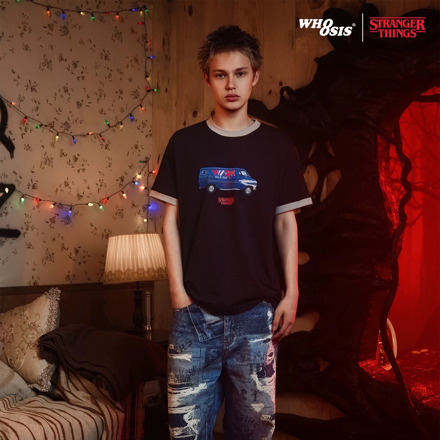 WHOOSIS x STRANGER THINGS | WSQK RADIO TRUCK SHORT-SLEEVE TEE
