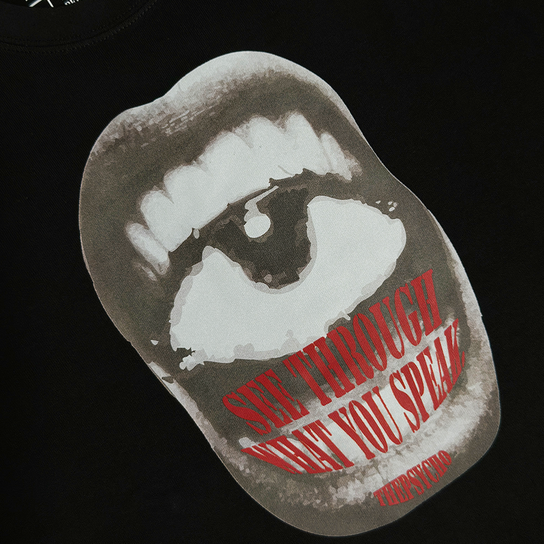 SPEAKING EYE TEE FRONT DETAILS