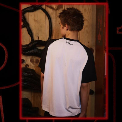 WHOOSIS x STRANGER THINGS | HELLFIRE RAGLAN SHORT-SLEEVE TEE