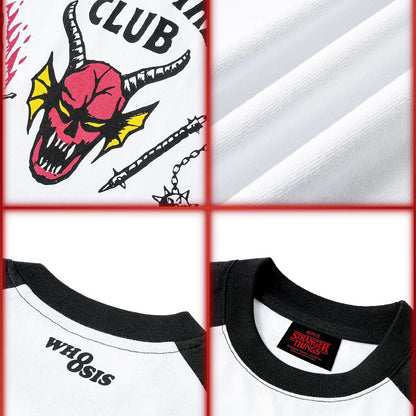 WHOOSIS x STRANGER THINGS | HELLFIRE RAGLAN SHORT-SLEEVE TEE